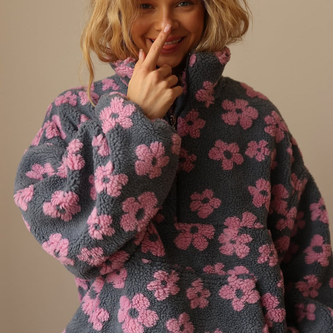 Daisy – Sudadera de forro polar cómoda y elegante con estampado floral