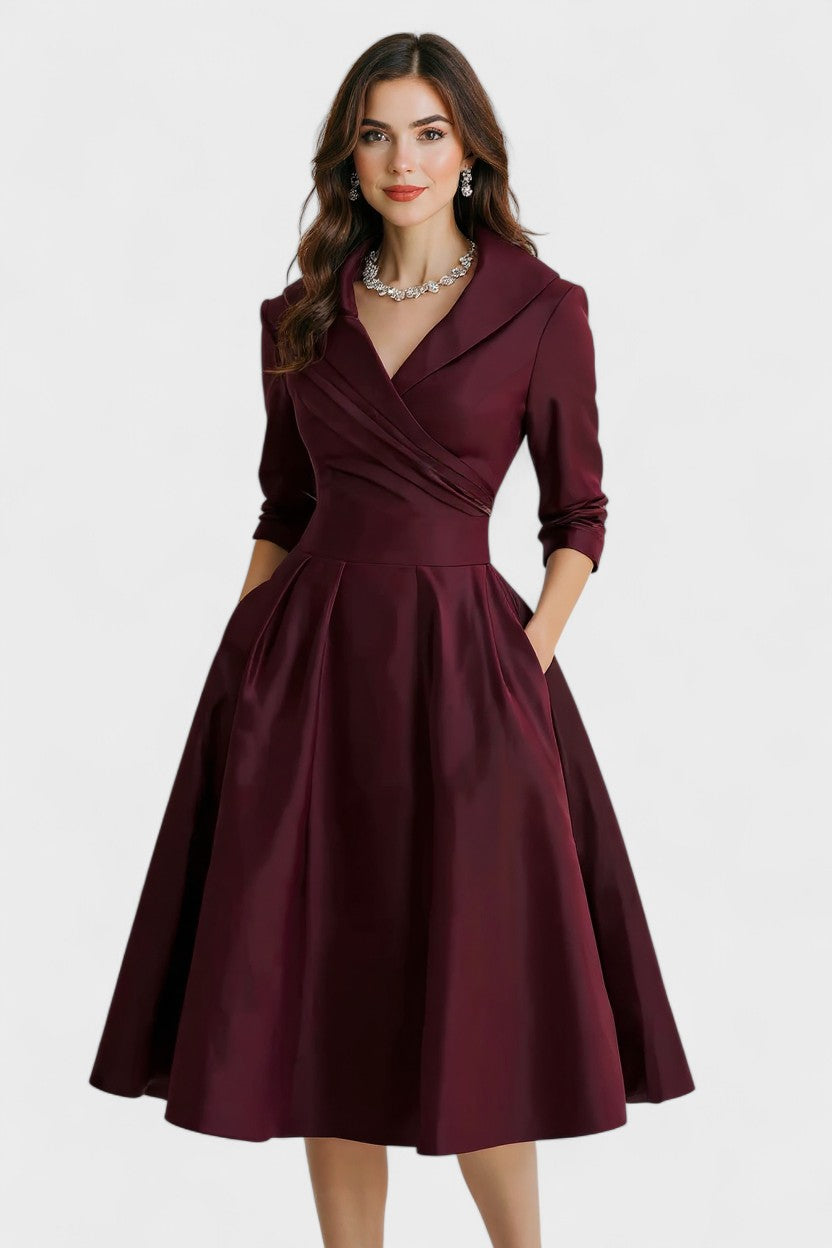Ceryn | Vestido Midi de Satén Elegante