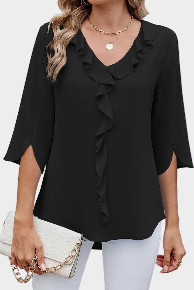 Helle | Blusa con Detalles de Volantes