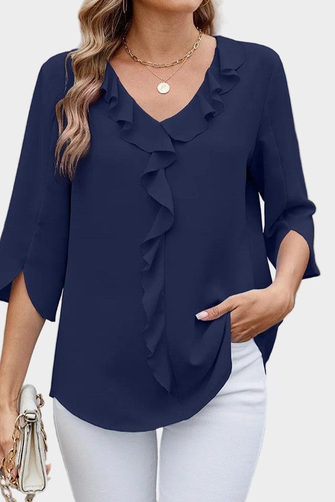 Helle | Blusa con Detalles de Volantes