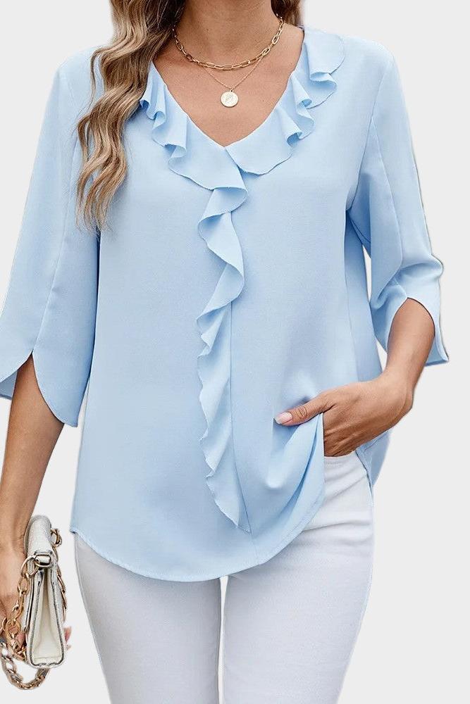 Helle | Blusa con Detalles de Volantes