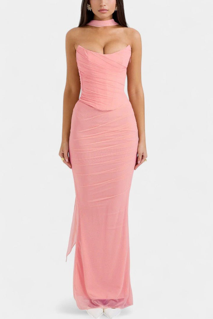 Ida | Vestido con Detalles de Red Decorativa