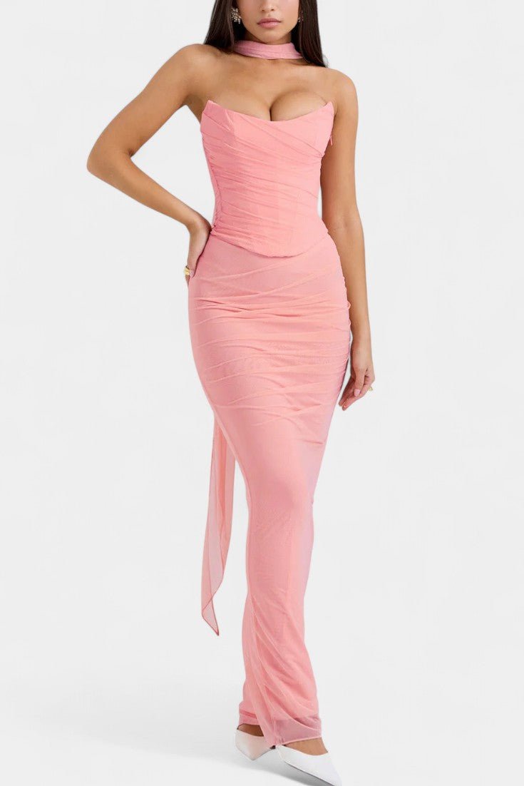 Ida | Vestido con Detalles de Red Decorativa