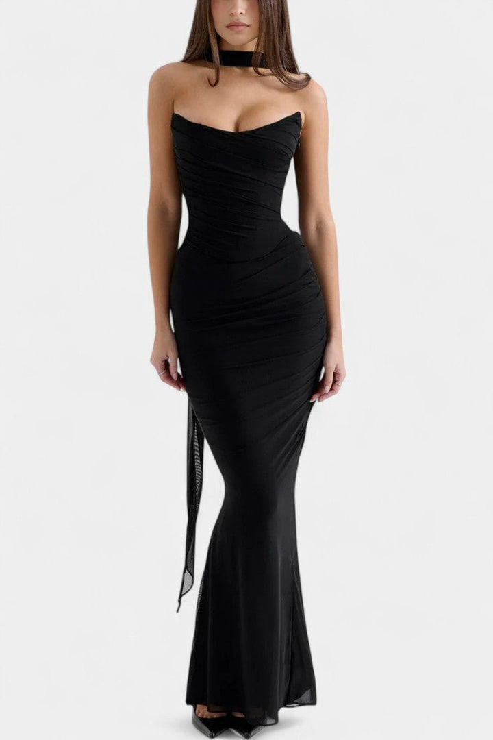 Ida | Vestido con Detalles de Red Decorativa