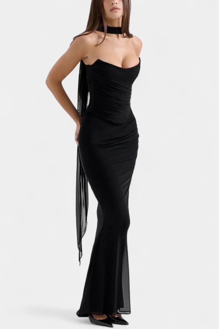 Ida | Vestido con Detalles de Red Decorativa