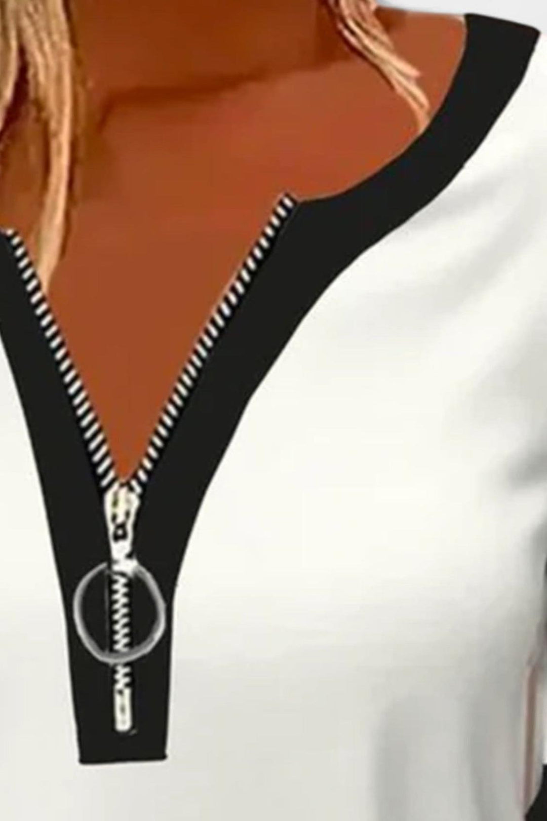 Ida | Camiseta de manga larga con cierre de cremallera