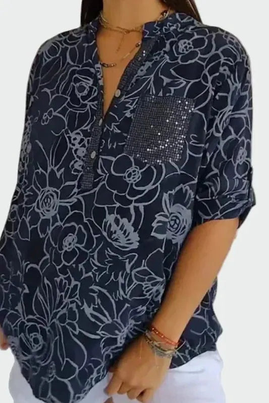 Johanne | Camisa Floral Azul