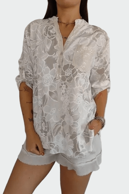 Johanne | Camisa Floral Azul