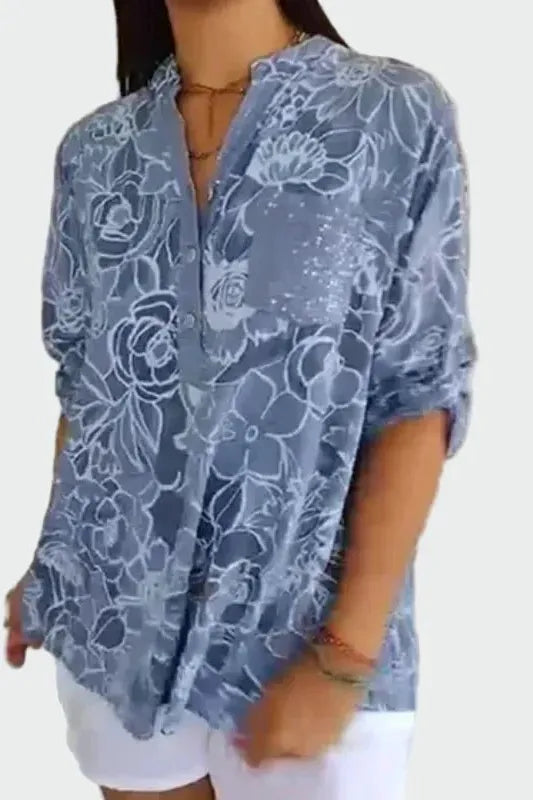 Johanne | Camisa Floral Azul