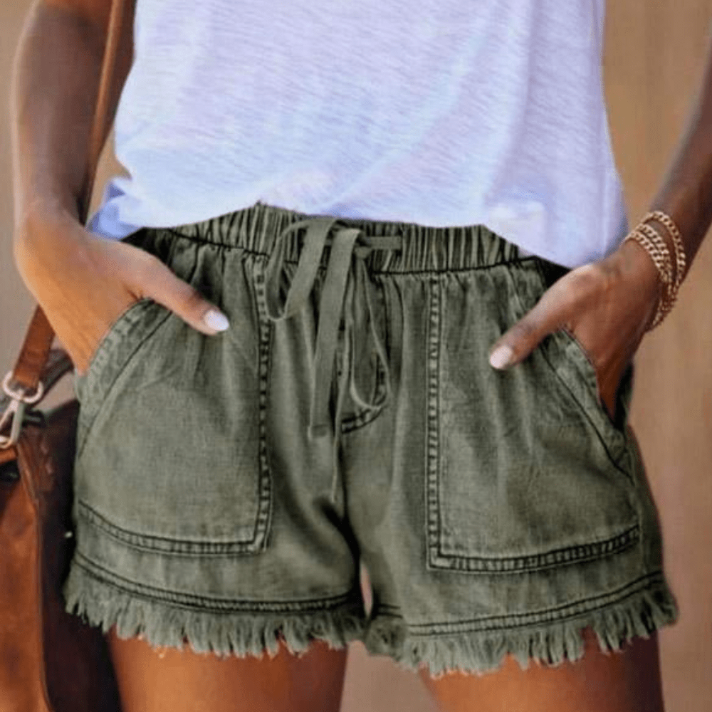 Karen High-Waisted Denim Shorts for Effortless Style and Comfort