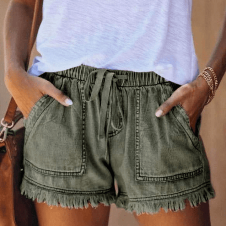 Karen High-Waisted Denim Shorts for Effortless Style and Comfort