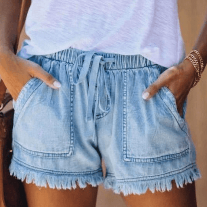 Karen High-Waisted Denim Shorts for Effortless Style and Comfort