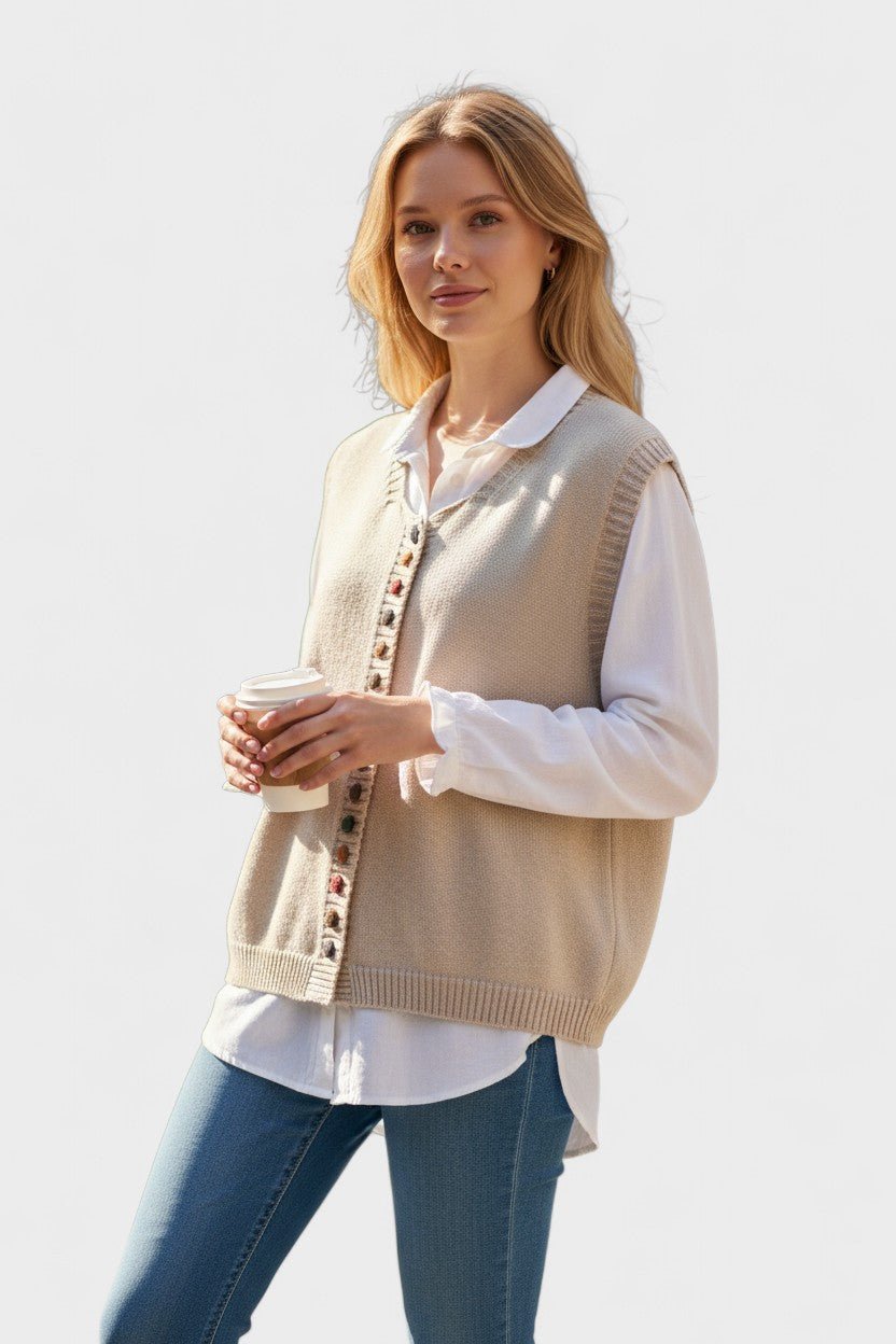 Karmen Cozy Knit Vest - Elevate Your Style with Effortless Comfort