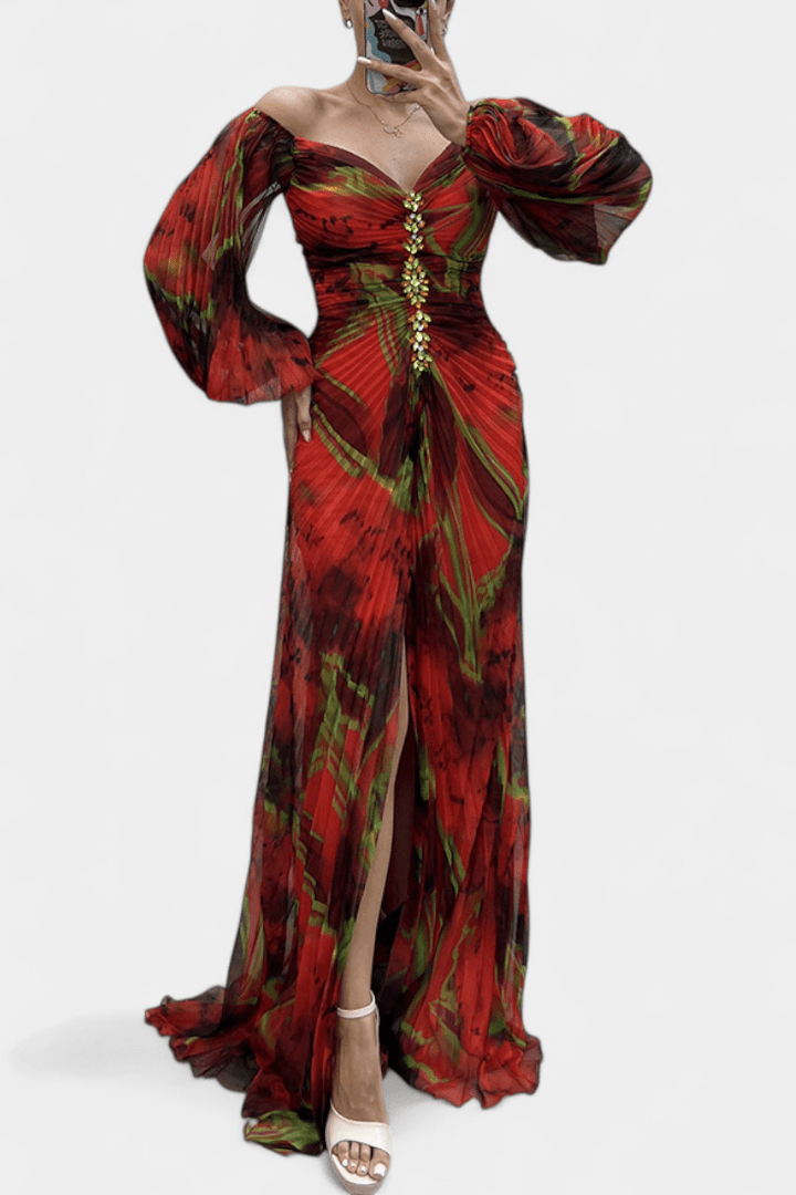 Kirstine | Vestido Maxí con Pliegues