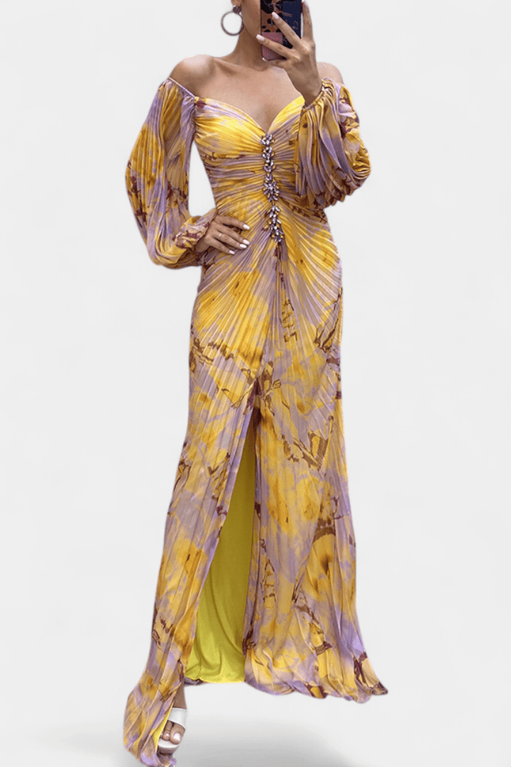 Kirstine | Vestido Maxí con Pliegues