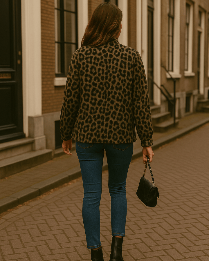 Leona | Chaqueta Bomber con Estampado de Leopardo