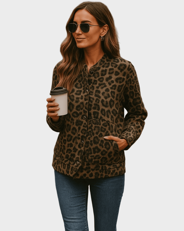 Leona | Chaqueta Bomber con Estampado de Leopardo
