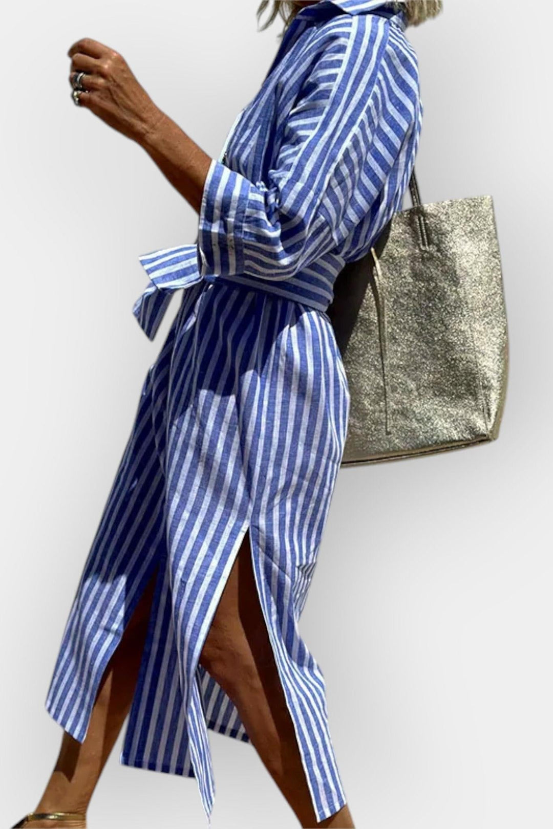 Luna | Vestido Camisero Rayado