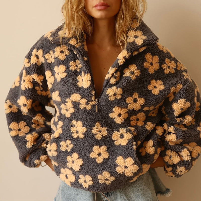 Daisy – Sudadera de forro polar cómoda y elegante con estampado floral