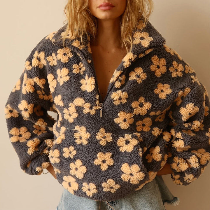 Daisy – Sudadera de forro polar cómoda y elegante con estampado floral