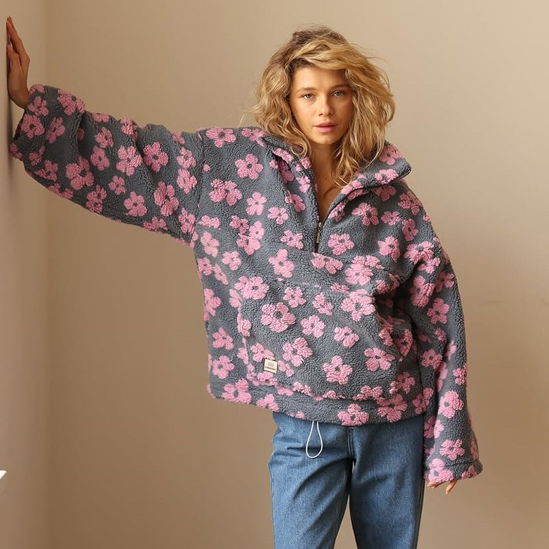 Daisy – Sudadera de forro polar cómoda y elegante con estampado floral