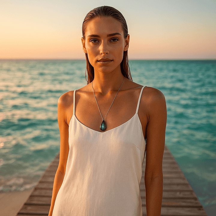 Collar de Labradorita Mathilde: Elegancia y Energía Natural para Brillar en Cada Ocasión