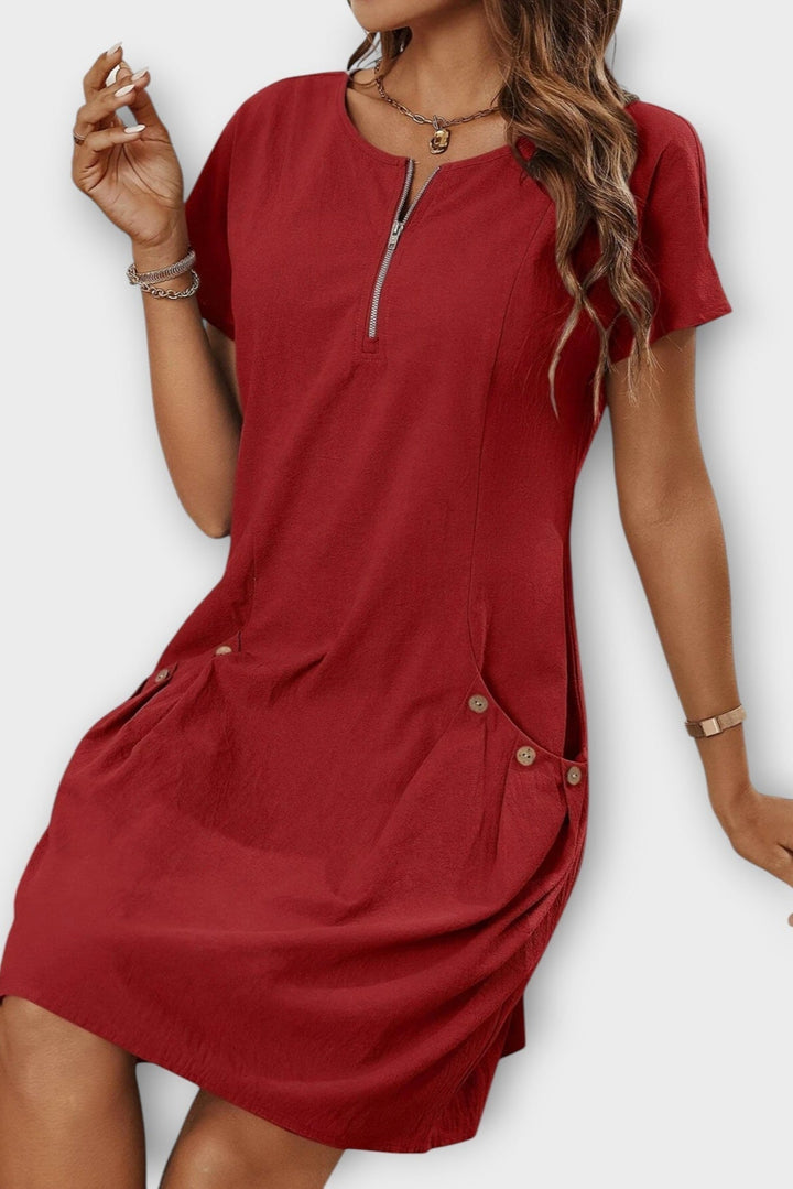 Mette | Vestido Corto con Cierre de Cremallera