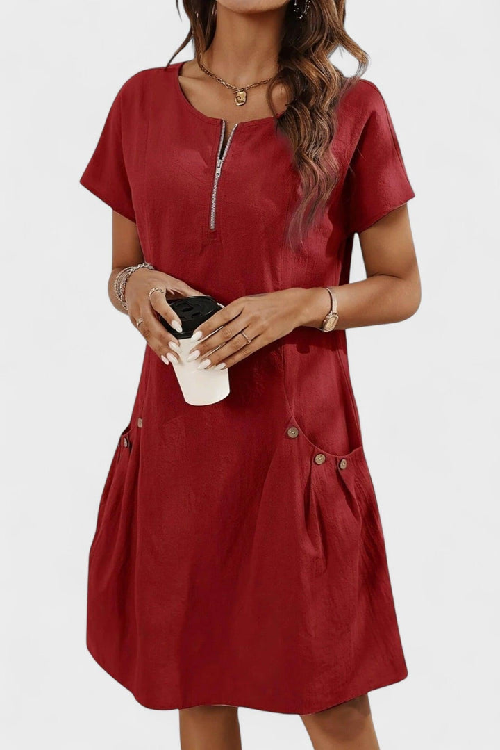 Mette | Vestido Corto con Cierre de Cremallera