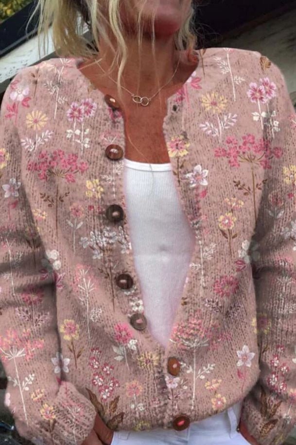 Mille Blomster Cardigan - Cozy Floral Knit for Effortless Style and Comfort