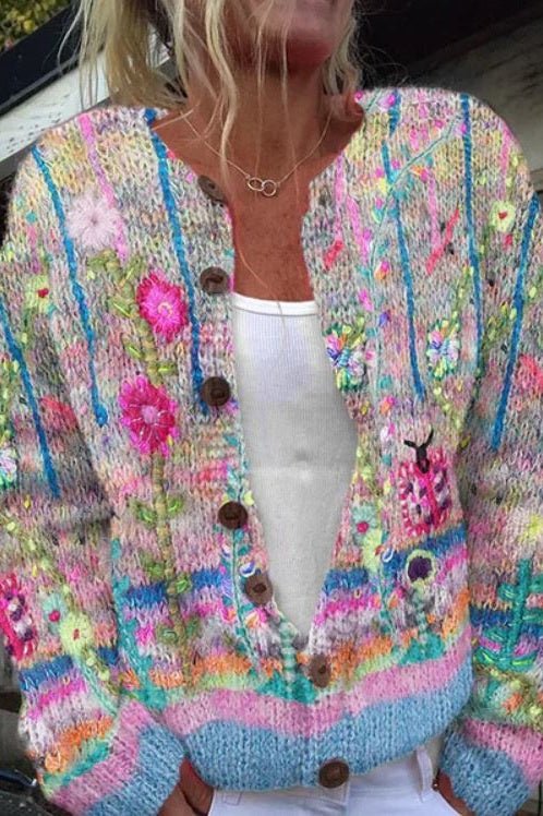 Mille Blomster Cardigan - Cozy Floral Knit for Effortless Style and Comfort