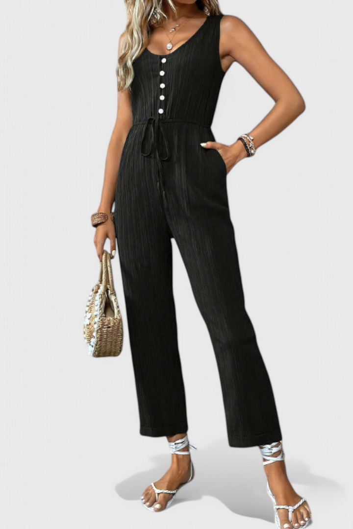 Marisela Mono Texturizado con Escote en V