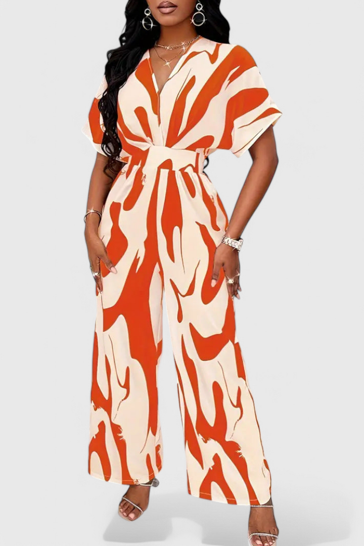 Zahara Mono Abstracto con Cintura Ajustada