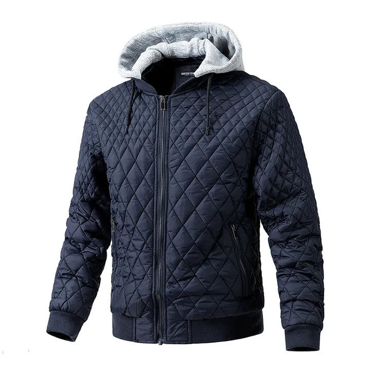 Diamond Quilted Bomber Hoodie