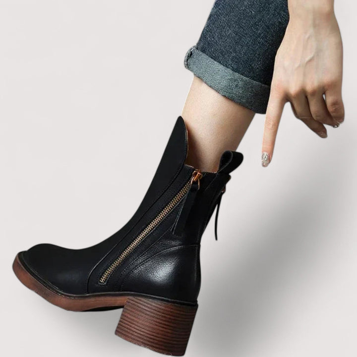 Adriana - Botines de cuero elegantes para un estilo sofisticado y cómodo en cada paso