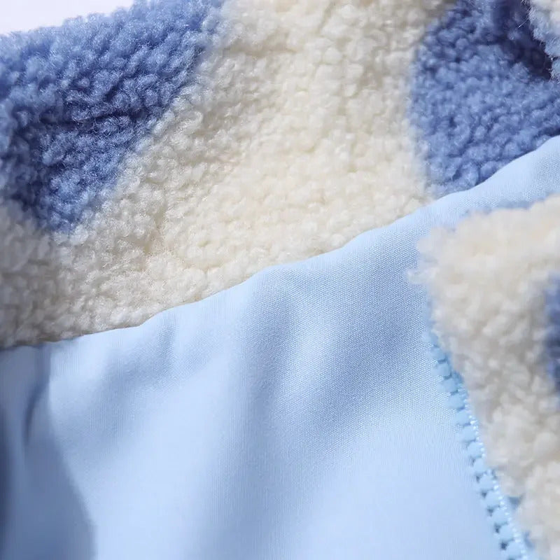 Ida - elegante chaqueta reversible con romántico estampado de corazones