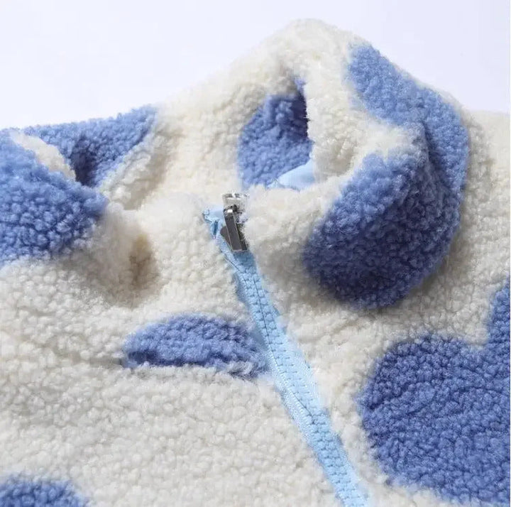 Ida - elegante chaqueta reversible con romántico estampado de corazones