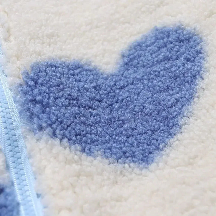 Ida - elegante chaqueta reversible con romántico estampado de corazones