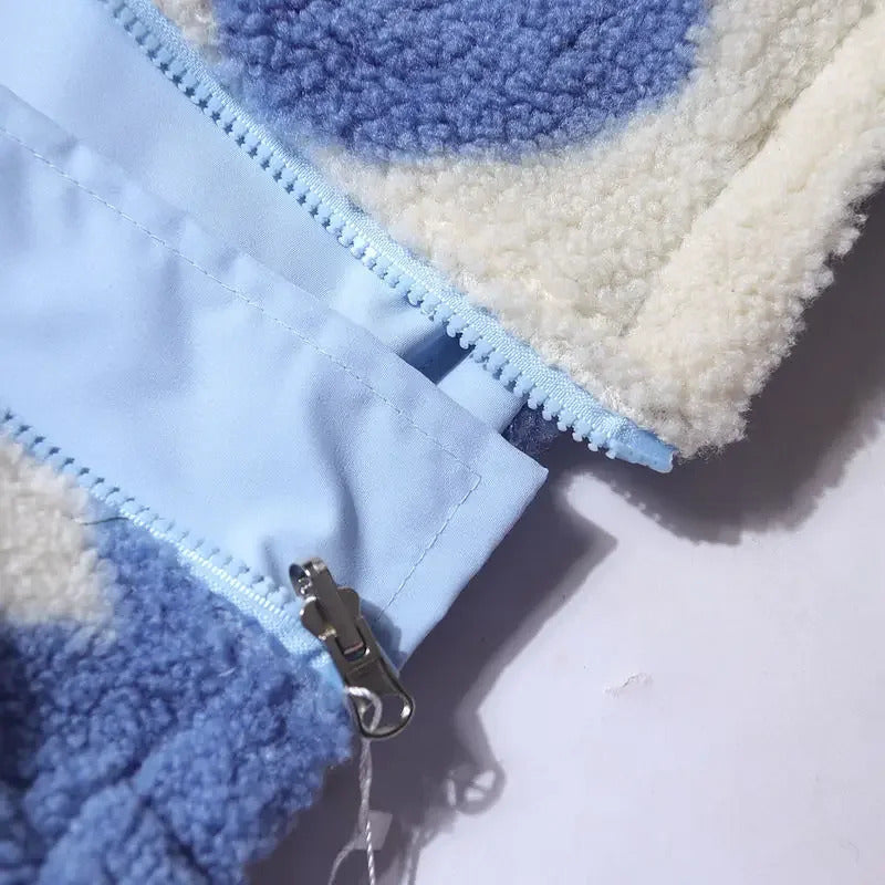 Ida - elegante chaqueta reversible con romántico estampado de corazones