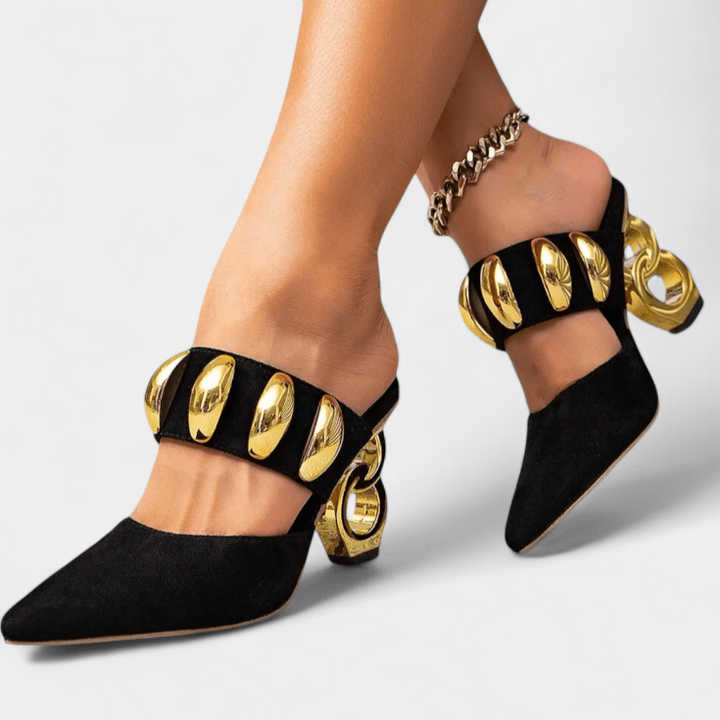 Signe | Elegantes Sandalias con Adorno Metálico para un Estilo Único y Confortable