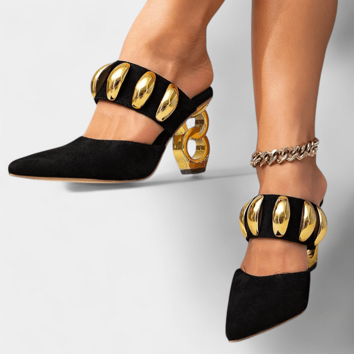 Signe | Elegantes Sandalias con Adorno Metálico para un Estilo Único y Confortable