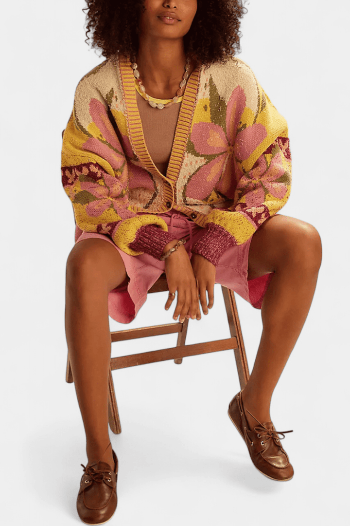 Stine Floral Cardigan: Embrace Cozy Elegance with a Touch of Nature