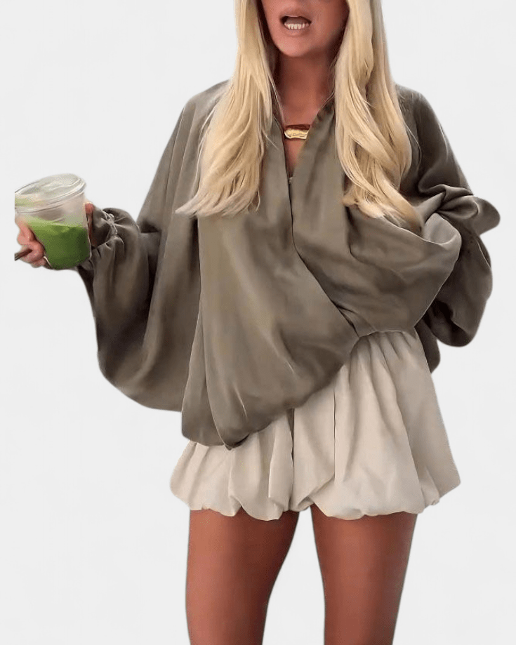 Thilde | Chaqueta acolchada en verde oliva