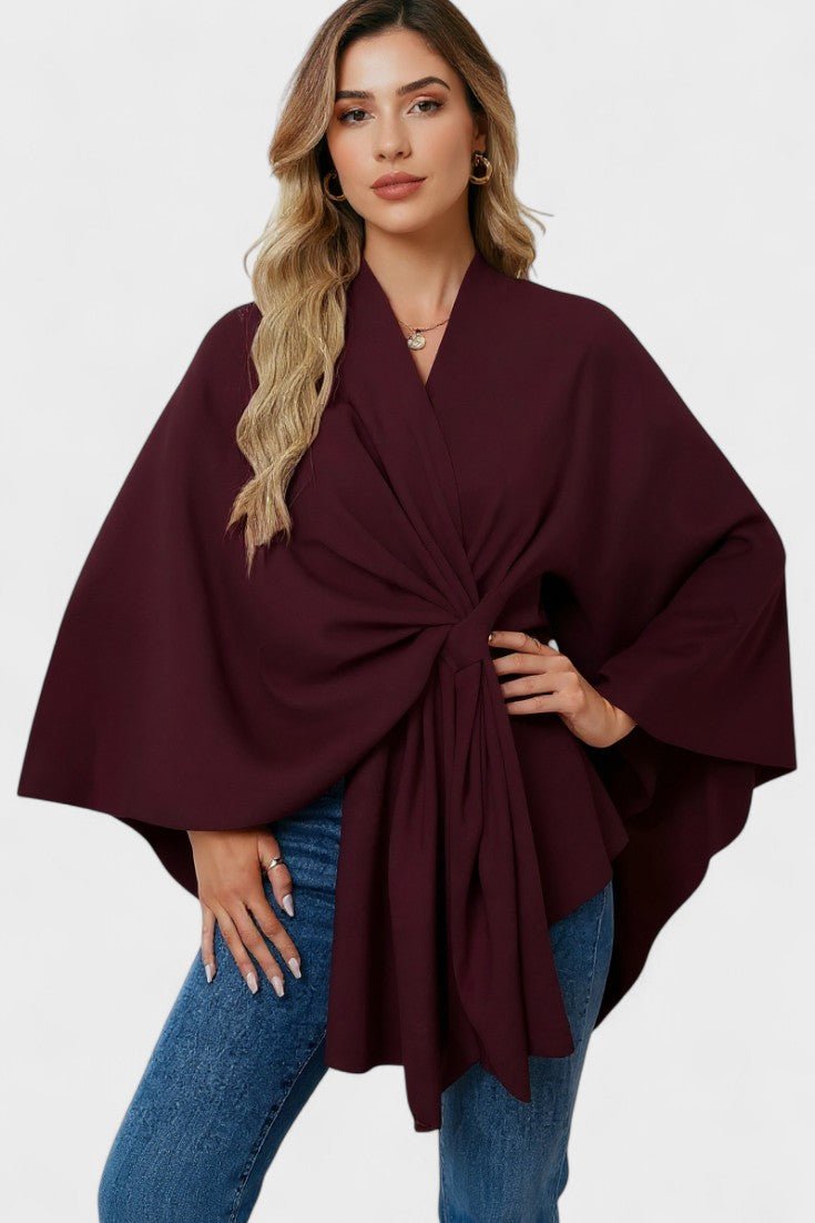 Yvette Elegant Draped Poncho - Effortless Style and Comfort for Any Occasion