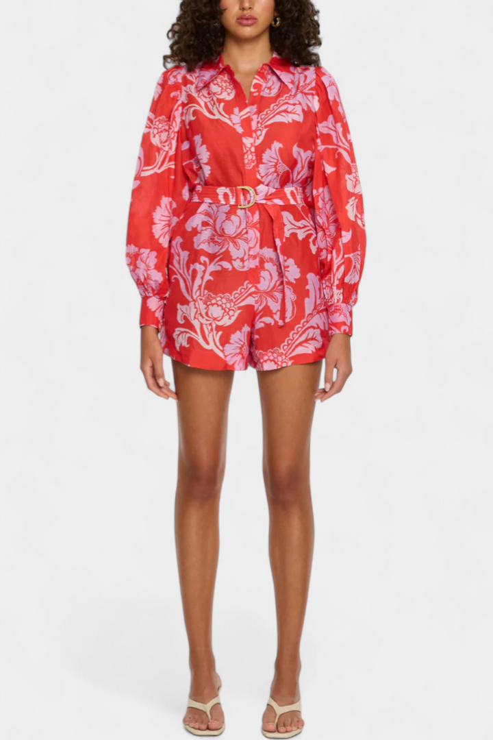 Suzanne Mono Floral con Cinturón Florentino